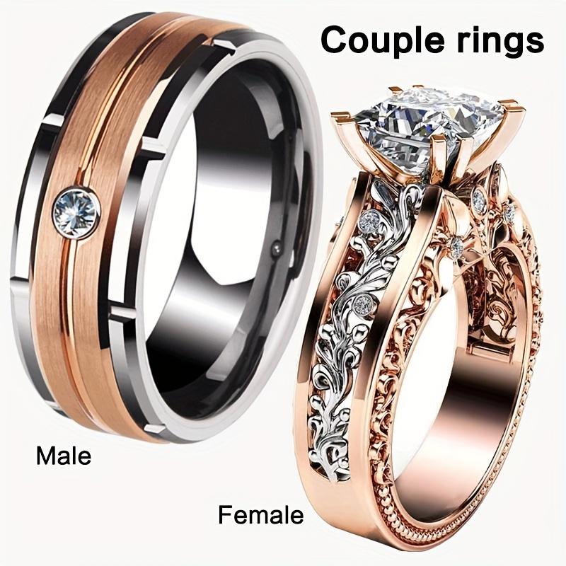 Classic Luxury Couple Ring Ring for Women Wedding Gift Lovers Jewelry