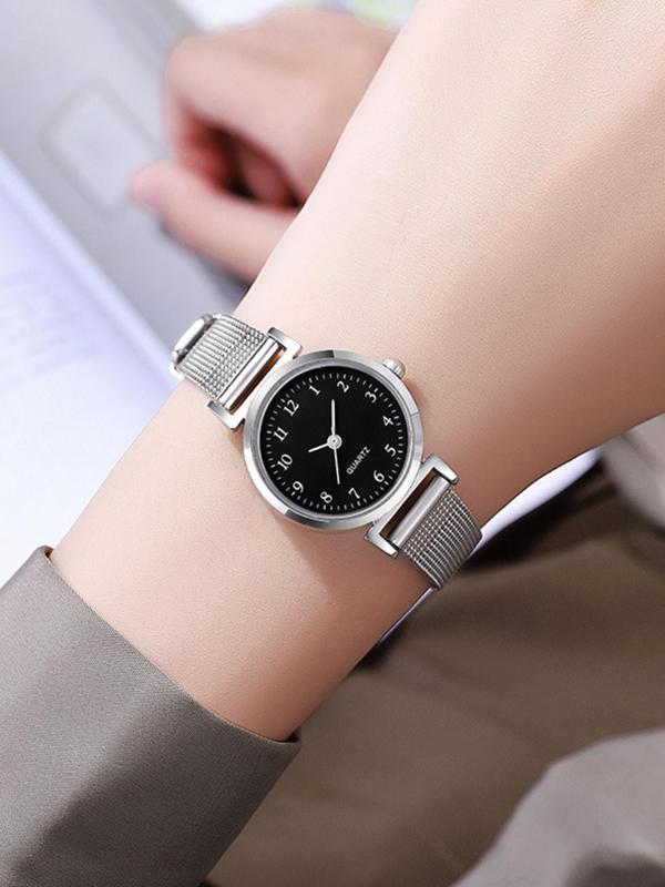 Women's Fashion Round Dial Analog Quartz Watch, Fashion Watch for Party, Daily Clothing Decor, Trendy All-match & Exquisite Watch for Birthday Gift with Box