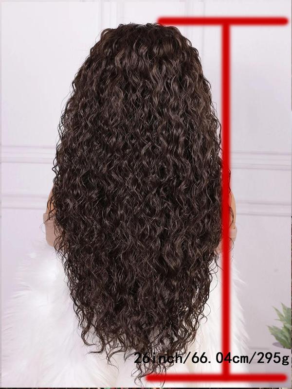 26 Inch Fashionable Plain Color Long Curly Wigs for Women, Gorgeous Fluffy Wigs with Baby Hair Bangs, Synthetic Wigs for Party, Daily Use