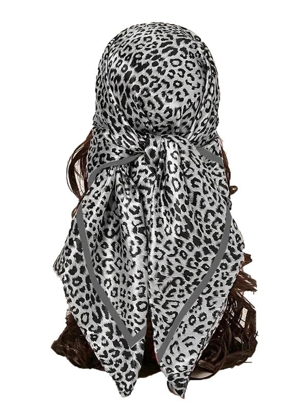 Women's Fashion Leopard Print Scarf, Casual Soft Breathable Headwrap for Daily Wear, Versatile Scarf for All Seasons