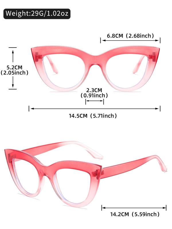 Unisex Cat Eye Frame Eyeglasses, Trendy Casual Eyeglasses for Everyday Use, Fashion Accessories for Outdoor Activities