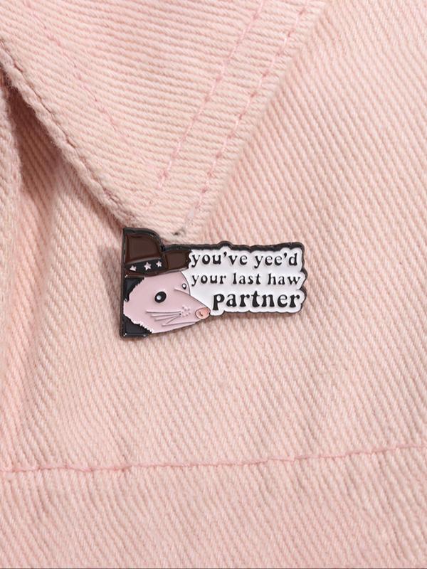 Unisex Cute Letters & Rat Design Brooch, Fashion Novelty Clothes Brooch for Women & Men, Trendy All-match Clothes Accessories for Party, Daily Clothing Decor As Gift