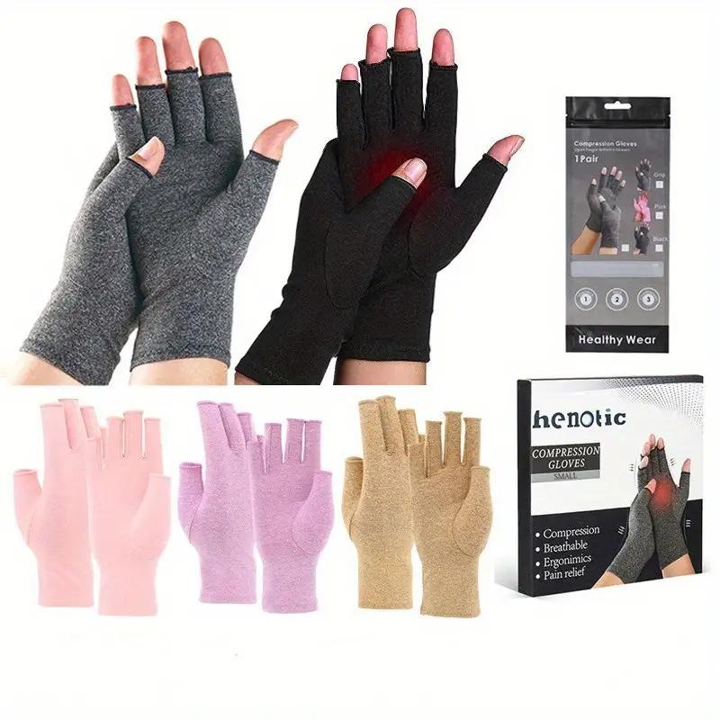 Premium Compression Gloves for Arthritis Relief - Breathable Cotton Blend, Fingerless Design for Men and Women