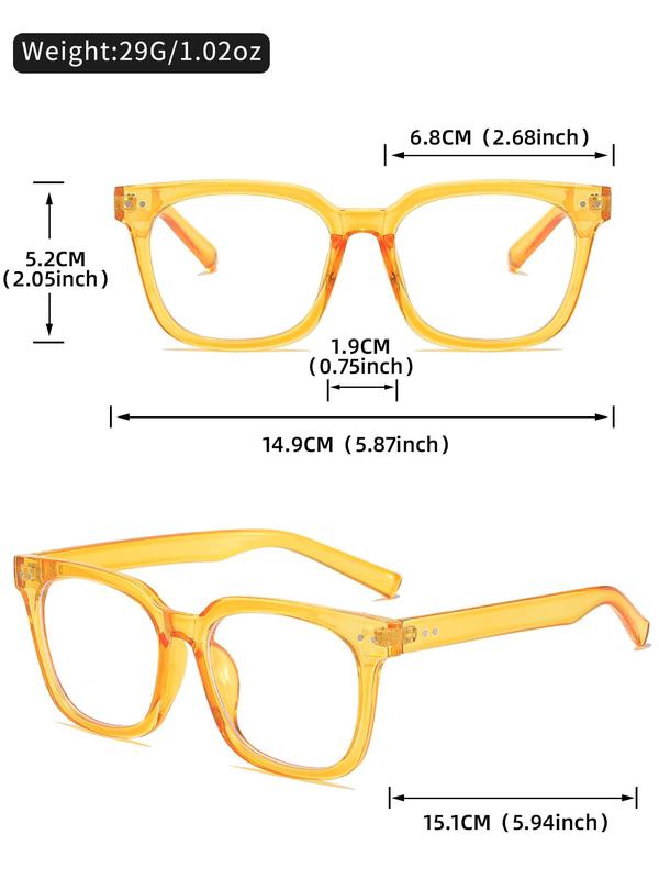 Vintage Square Frame Eyeglasses, Trendy Casual Eyeglasses for Women & Men, Fashion Eyeglasses for Work, Daily Clothing Decor, Perfect for Student Daily Use