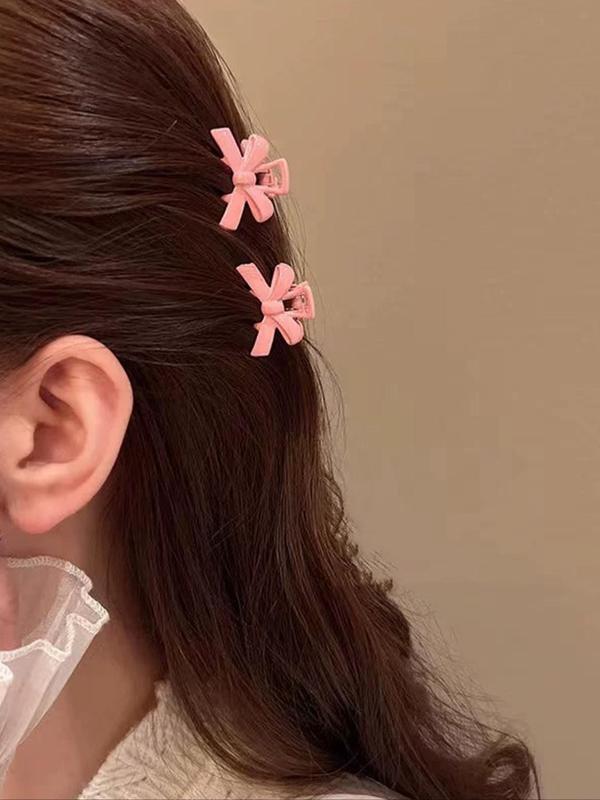 Cute Bow Decor Hair Claws, Sweet Mini Hair Claws, Small Claw Clips, Fashionable Hair Accessories for Women & Girls, Lovely Hairwear for Daily Used