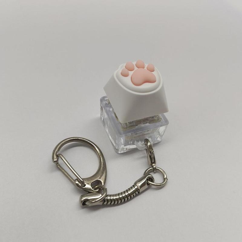 Cute Cat Paw Design Key Chain, Portable Decorative Mini Keychain For Phone, Keycap Tester Cell Phone Pendant, Stress Relief Toy