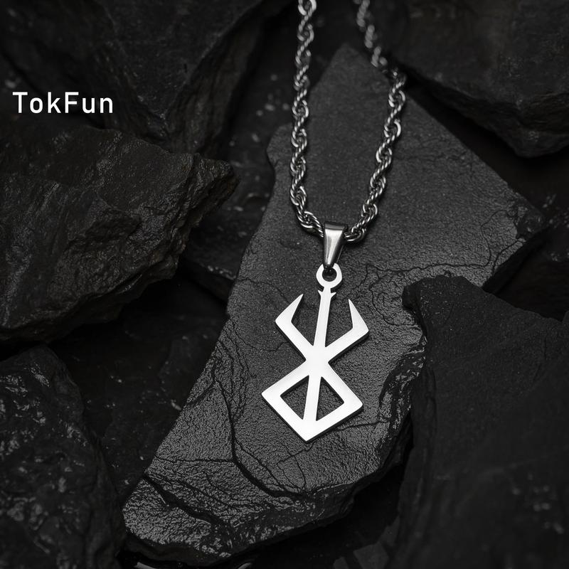 Brand of Sacrifice Necklace Berserk Symbol Pendant Chain Unique Gift for Brother Father Son Birthday