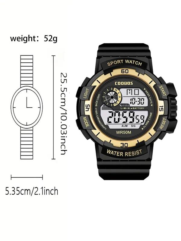 Men's Sport Digital Watch, Fashionable Digital Watch with Luminous Dial, Waterproof Watch for Men, Perfect for Students and Outdoor Sports