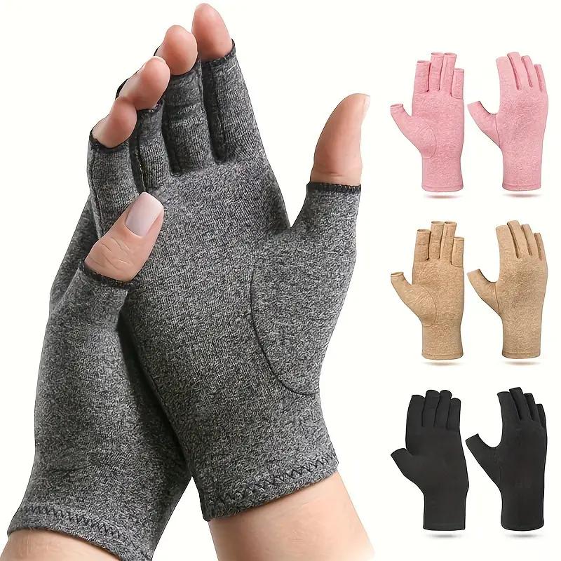 Premium Compression Gloves for Arthritis Relief - Breathable Cotton Blend, Fingerless Design for Men and Women