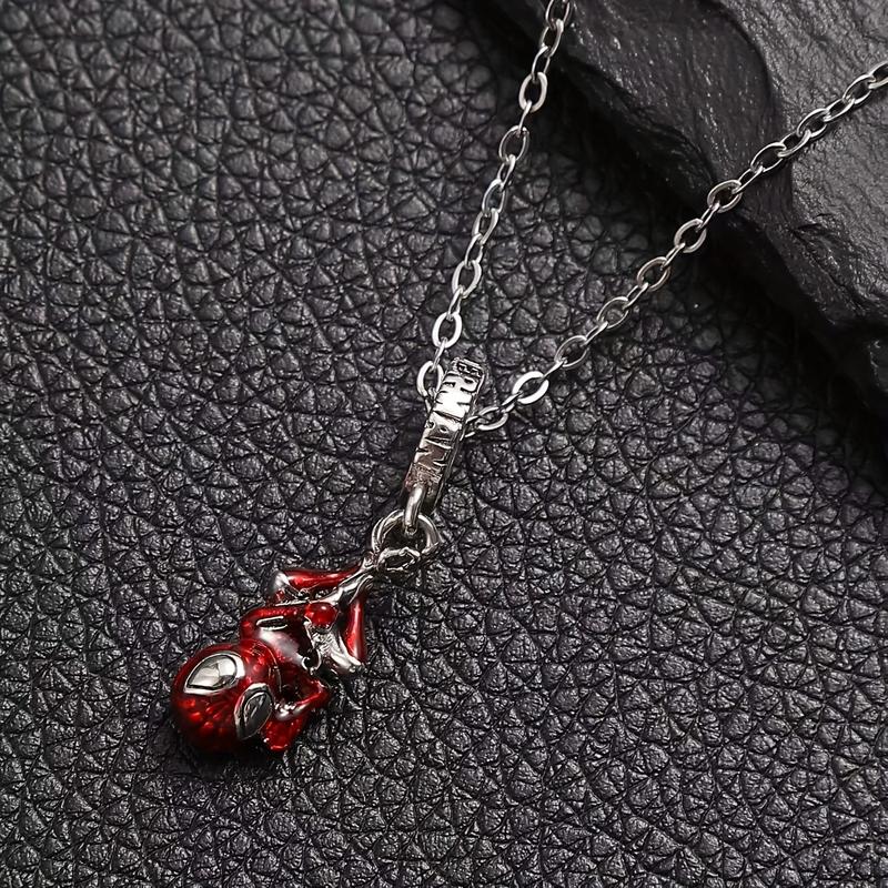 Spider Man Inverted Pendant Necklace-Vintage Alloy, Suitable for Daily Wear and Gifts, Ready for Halloween