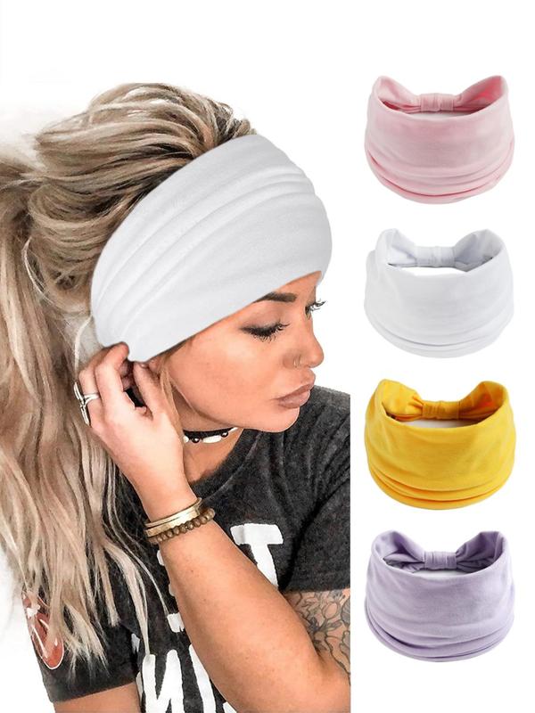 Women's Summer Simple Plain Color Elastic Headbands for Women & Girls Back To School, Minimalist Headwear Hair Accessories Suitable for Thick Hair Summer Hairstyles Ideas, Fall Outfits, Fall Freshness