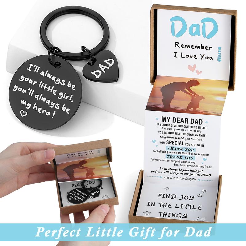 Unique Gifts for Dad from Daughter Cool Keychain Funny Gifts for Dad Who Wants Nothing Best Dad Ever Sentimental to My Dad Present Birthday Gift for Dad on Fathers Day Valentines Fathers Day Christmas Stainless Steel Keyring