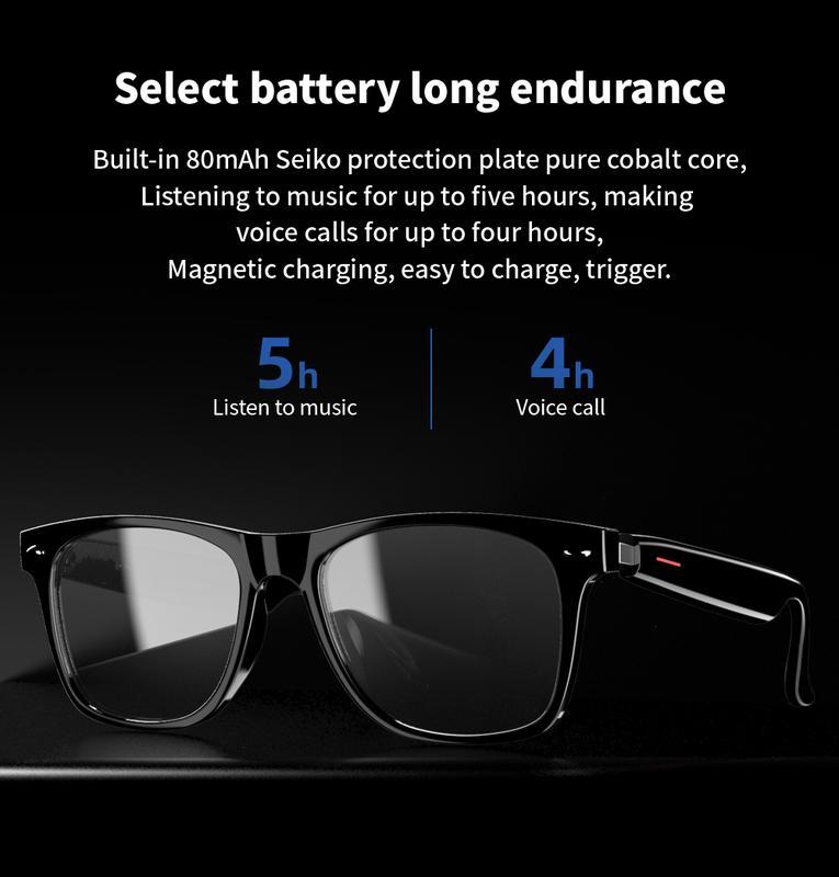 Multifunctional smart glasses, fashionable unisex sunglasses, office, outdoor, sports, driving wireless audio glasses