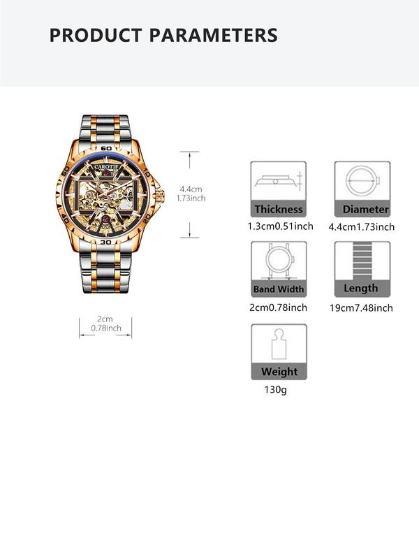 Men's Business Fashion Round Dial Analog Watch, Fashion Watch for Party, Daily Clothing Decor, Trendy All-match & Exquisite Watch for Birthday Gift with Box Watches For Men