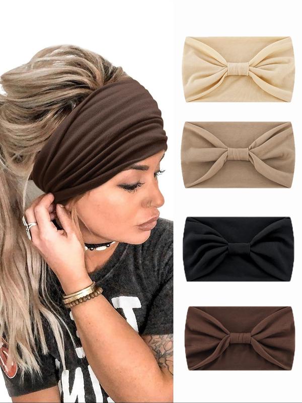 Women's Summer Simple Plain Color Elastic Headbands for Women & Girls Back To School, Minimalist Headwear Hair Accessories Suitable for Thick Hair Summer Hairstyles Ideas, Fall Outfits, Fall Freshness