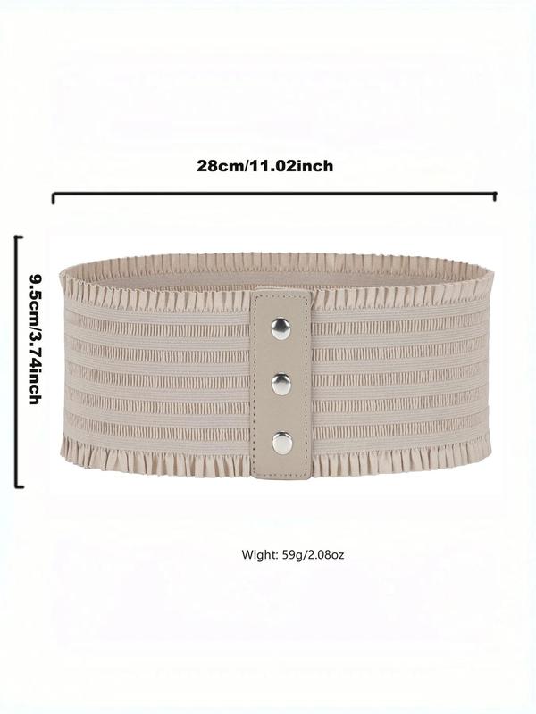 Women's Elegant Frill Trim Design Elastic Band Wide Belt, Exquisite Trendy Sheer Belt, Fashionable Clothes Accessories for Daily & Party Decoration