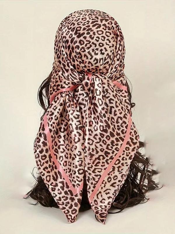 Women's Fashion Leopard Print Scarf, Casual Soft Breathable Headwrap for Daily Wear, Versatile Scarf for All Seasons