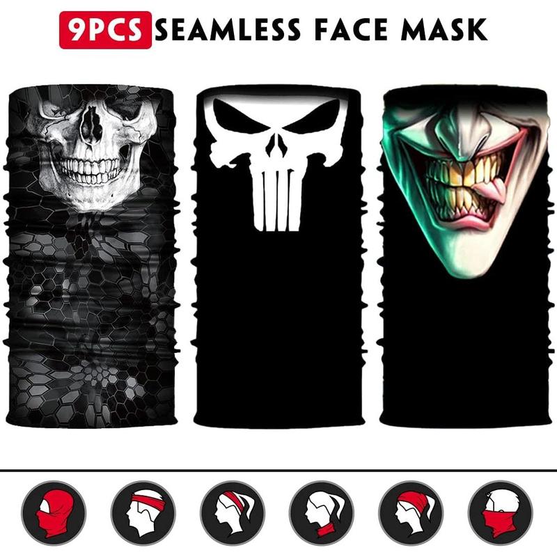 Neck Gaiter Face Mask Men Women,Seamless Bandana Rave Face Cover Scarf Mask,Balaclava,Headband, Head Wrap,Headwear