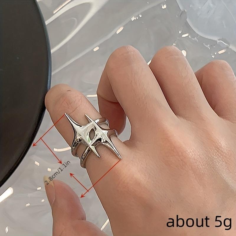 Y2k Geometric Star Layered Ring Jewelry - Exquisite Open Adjustable Simple Ring for Teen Girls - Ideal Eid Al-Fitr Gift