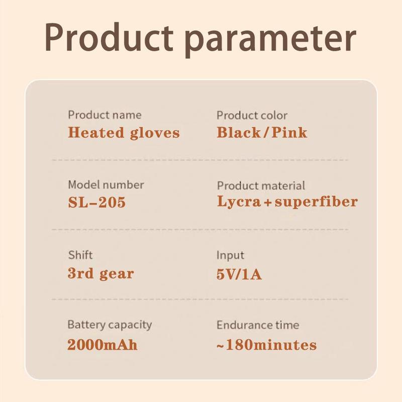 Rechargeable Heated Gloves, 1 Pair Portable Fingerless Gloves with 3-level Temperature Adjustment, Suitable for Indoor and Outdoor Use