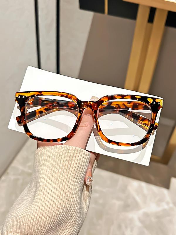 Vintage Square Frame Eyeglasses, Trendy Casual Eyeglasses for Women & Men, Fashion Eyeglasses for Work, Daily Clothing Decor, Perfect for Student Daily Use