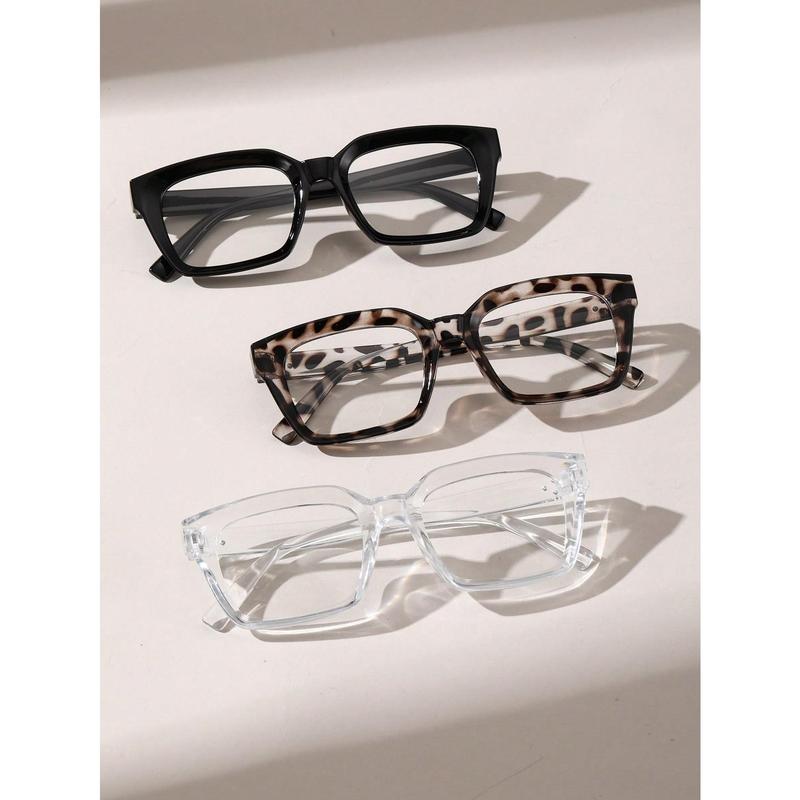 3 PCS women Geometric frame clear glasses Fashion Glasses Clothing Accessories  For Daily Decoration