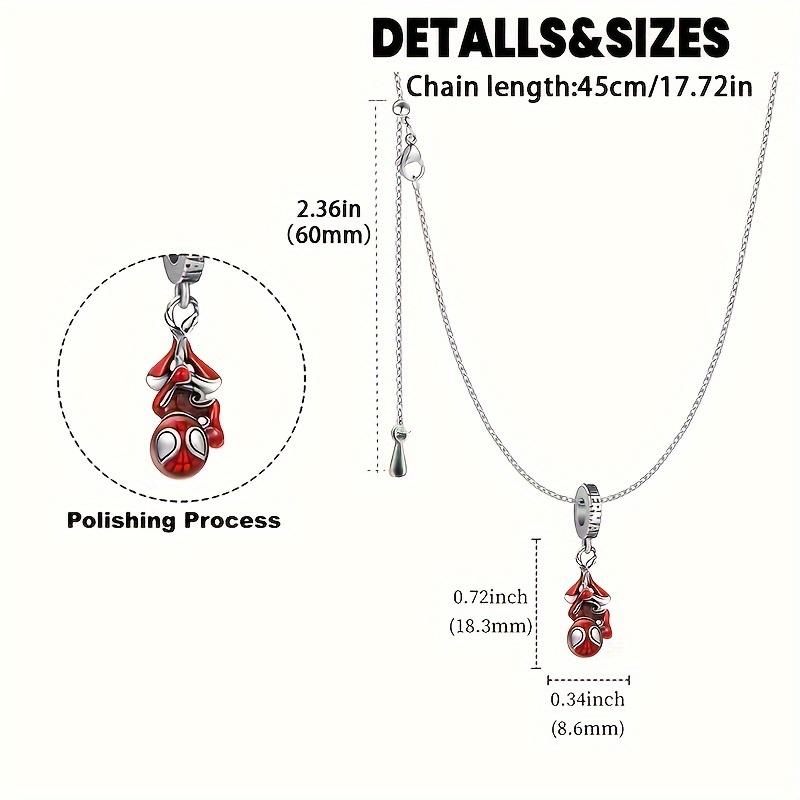 Spider Man Inverted Pendant Necklace-Vintage Alloy, Suitable for Daily Wear and Gifts, Ready for Halloween