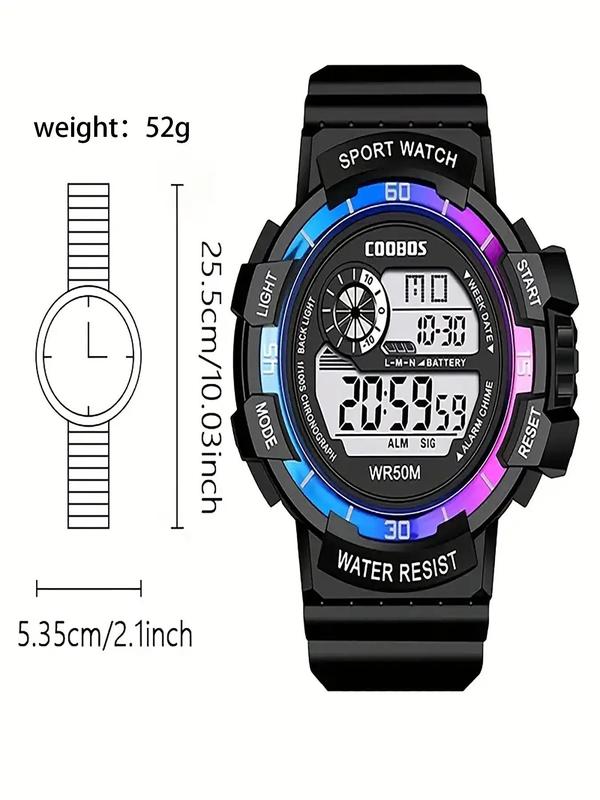 Men's Sport Digital Watch, Fashionable Digital Watch with Luminous Dial, Waterproof Watch for Men, Perfect for Students and Outdoor Sports