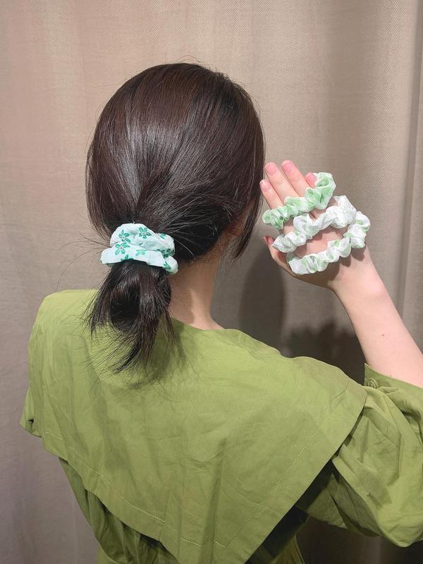 20pcs Colorful Chiffon Hair Ties, Ditsy Floral Print Hair Ties, Cute Scrunchies for Women Girls