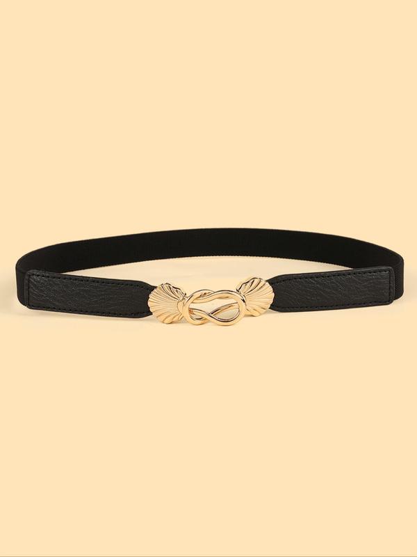 Women's Elegant Plain Color Belts, Trendy Minimalist Elastic Irregular Diagonal Buckle Design Belt, Chic All-match Accessories for Daily & Party Decor