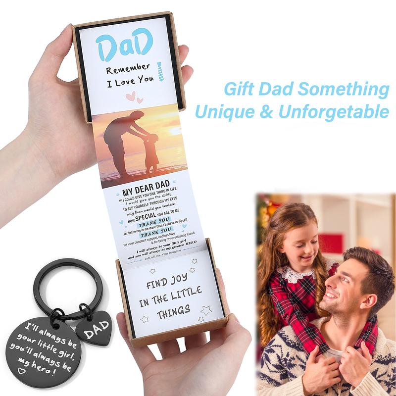 Unique Gifts for Dad from Daughter Cool Keychain Funny Gifts for Dad Who Wants Nothing Best Dad Ever Sentimental to My Dad Present Birthday Gift for Dad on Fathers Day Valentines Fathers Day Christmas Stainless Steel Keyring