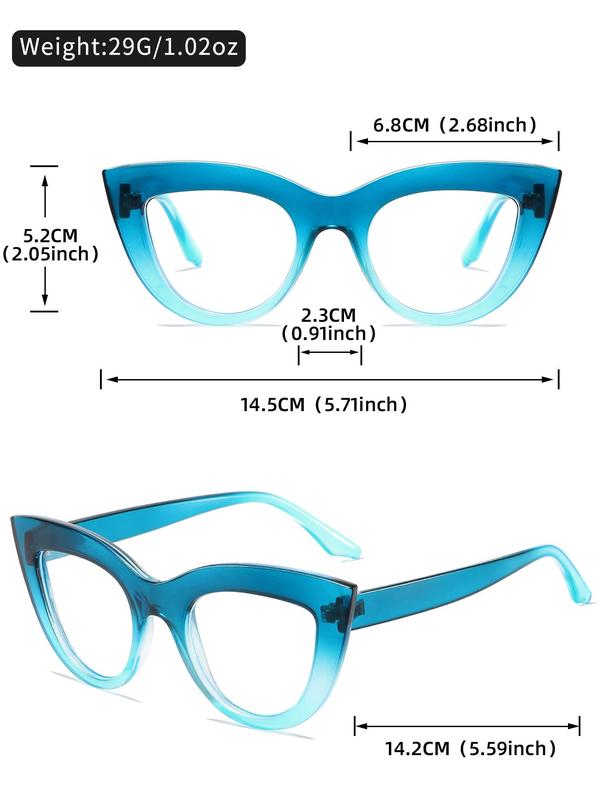 Unisex Cat Eye Frame Eyeglasses, Trendy Casual Eyeglasses for Everyday Use, Fashion Accessories for Outdoor Activities