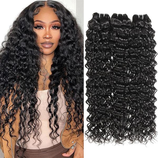 Water Wave Hair Bundles 1 3 4 Bundles Deal 100% Human Hair Weave Bundles Natural Color Remy Hair Weave Extensions