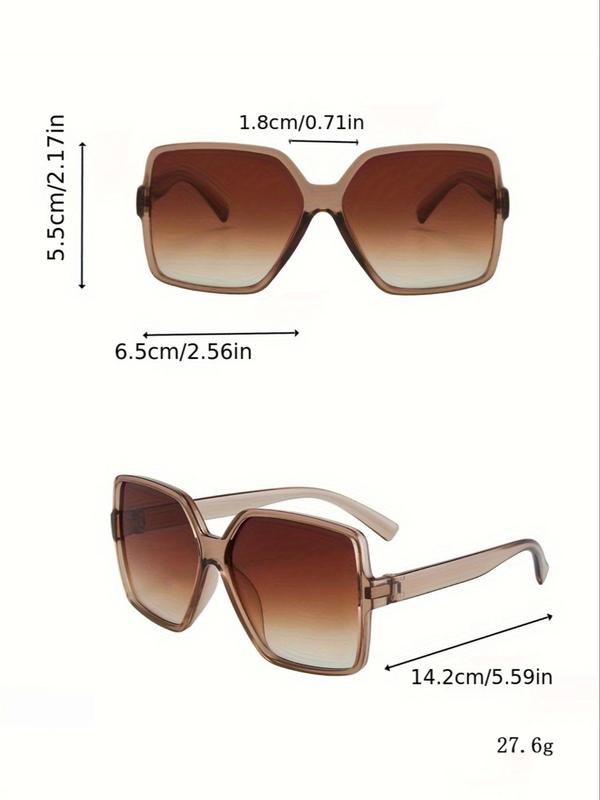 Women's Square Frame Sunglasses, Trendy Casual Sunglasses for Everyday Use, Fashion Accessories for Outdoor Activities