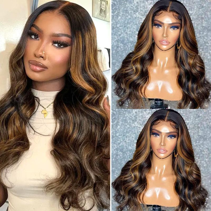 [TOP SELLINGS] ALIGLOSSY 13x6 Highlight Balayage Body Wave Lace Front Wig HD Transparent Wavy Lace Frontal Wigs Human Hair For Women