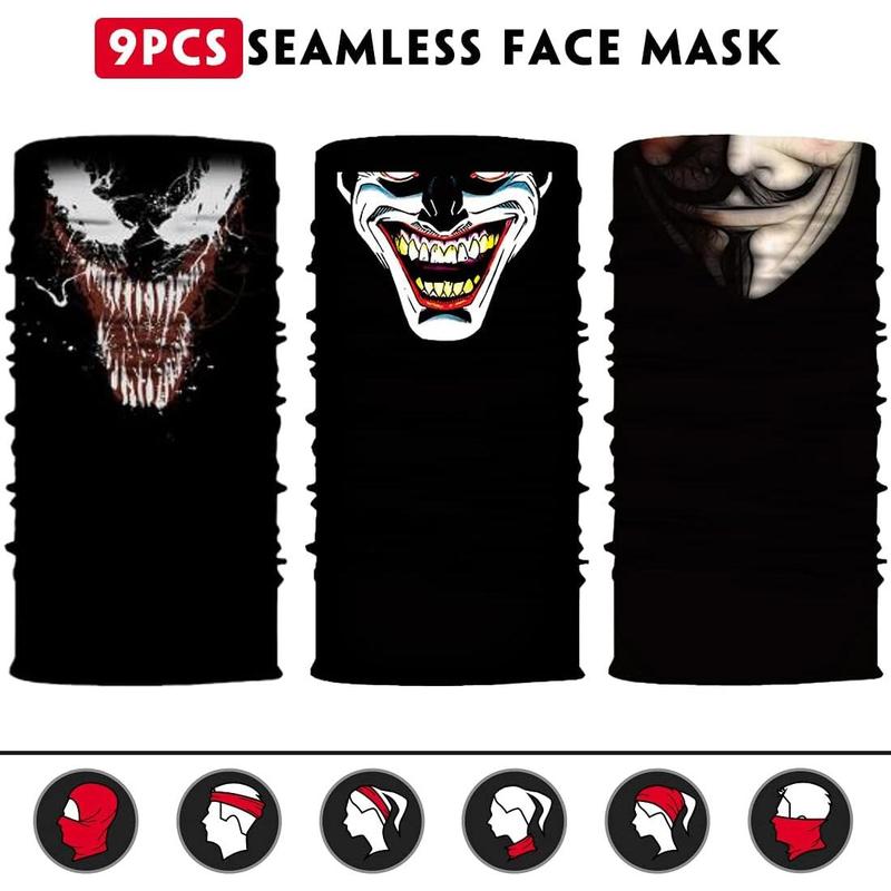 Neck Gaiter Face Mask Men Women,Seamless Bandana Rave Face Cover Scarf Mask,Balaclava,Headband, Head Wrap,Headwear