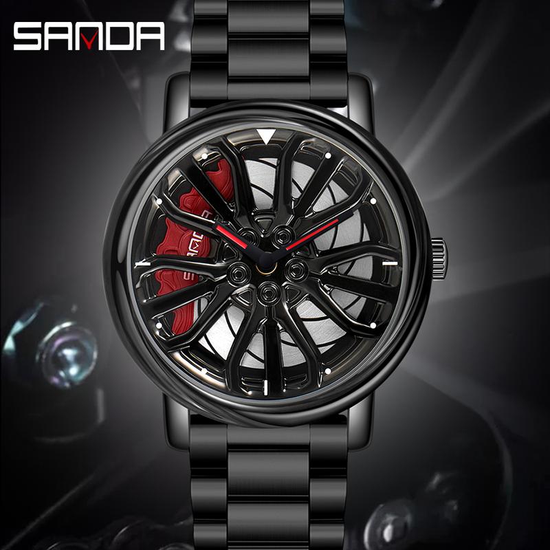 Creative Car Wheel Sports Watch Men Waterproof Military Sports Quartz Wrist Watches Luxury Steel Strap Clock Cool Male reloj