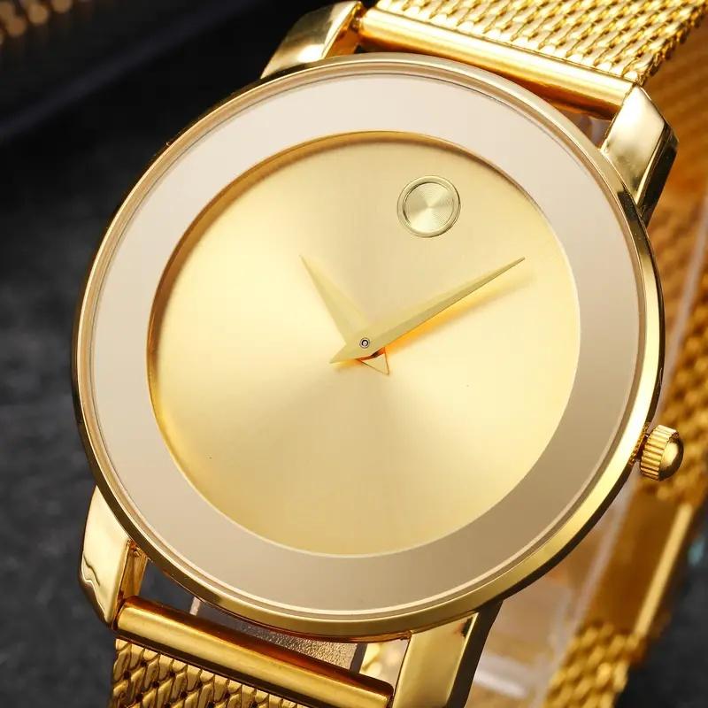 Elegant quartz watch Stainless steel strap Alloy hands Alloy women's case, waterproof, ultra-thin design, with mesh strap, gift wrap