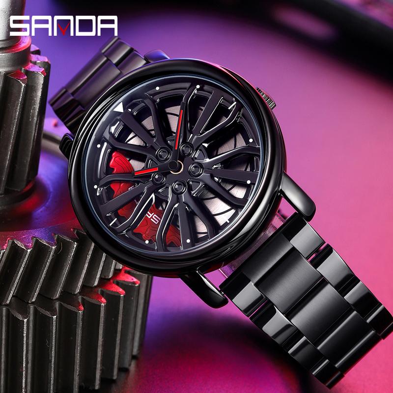 Creative Car Wheel Sports Watch Men Waterproof Military Sports Quartz Wrist Watches Luxury Steel Strap Clock Cool Male reloj