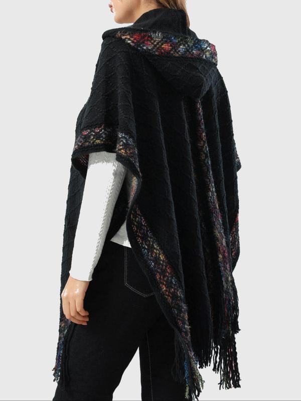 Women's Ethnic Pattern Shawl, Casual Versatile Warm Long Shawl for Fall & Winter, Fashion Accessories for Women & Girls