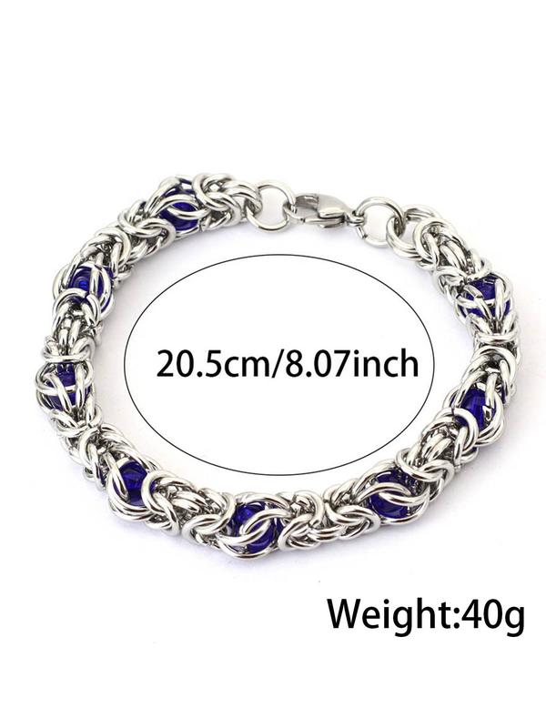 Punk Style Stainless Steel Thick Chain Bracelet, Fashionable Hand Jewelry for Party, Daily Clothing Decor, Trendy All-match & Exquisite Jewelry for Birthday Gift