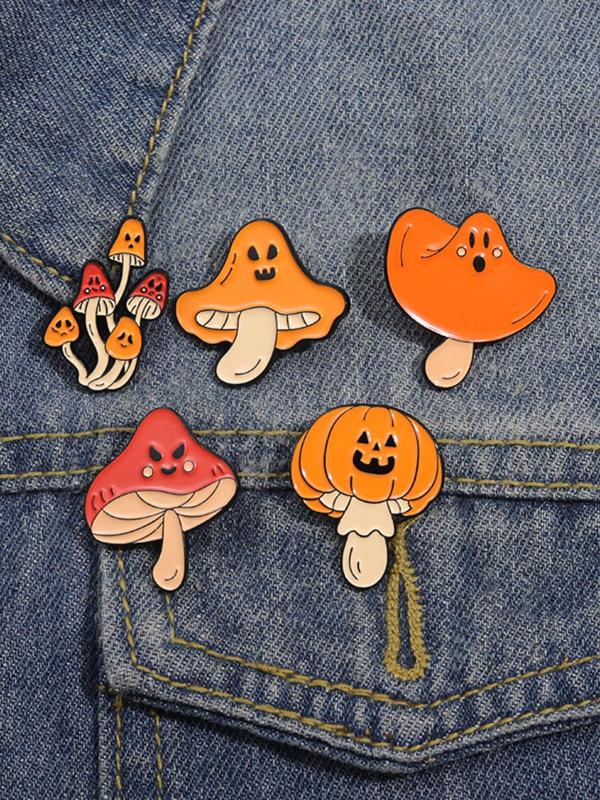 Cute Cartoon Mushroom Design Brooch, Fashion Alloy Accessories for Men & Women, Enamel Pin Suitable for Backpacks, Jeans