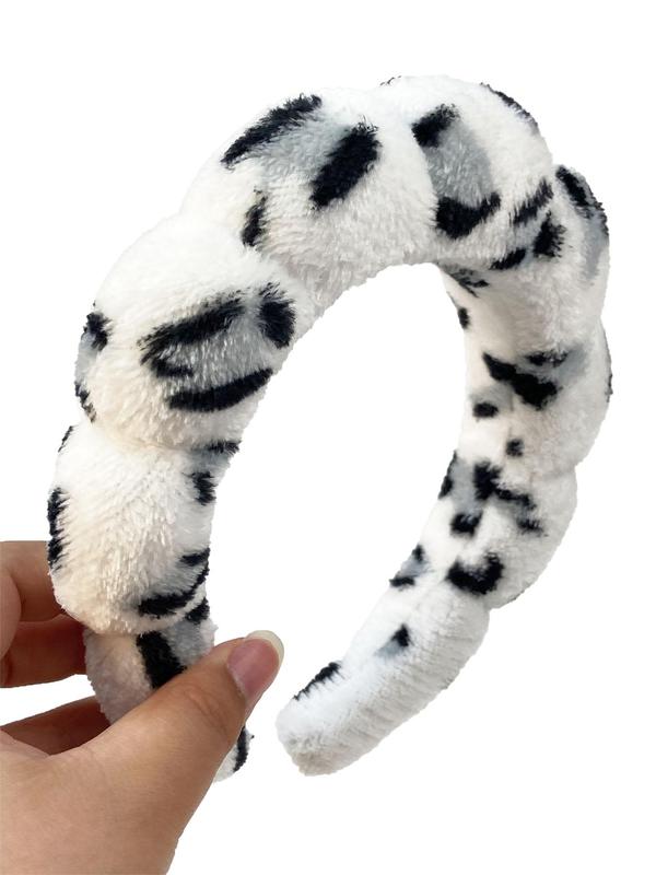 Leopard Print Headband, Cute Plush Hair Hoop, Fashion Hair Accessories for Women & Girls, Minimalist Headwear Suitable for Thick Hair, Beauty Hair Accessories for Daily Use