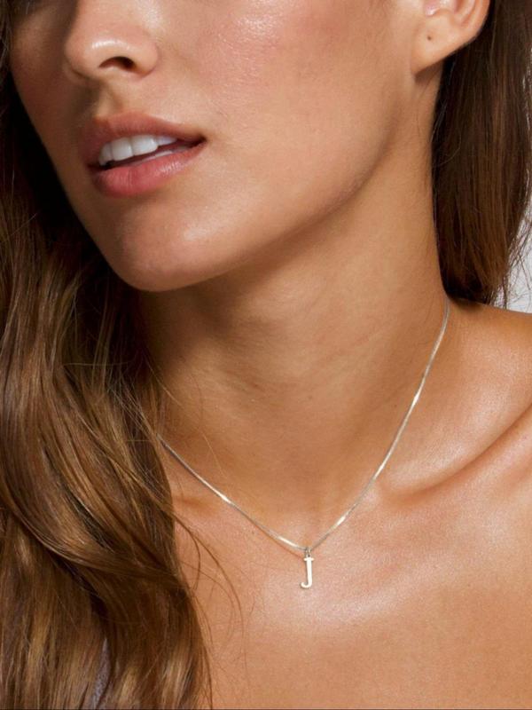 Stainless Steel Letter A-Z Pendant Necklace for Women & Girls, Fashion Jewelry for Party, Daily Decor, Trendy All-match & Exquisite Jewelry for Birthday Gift