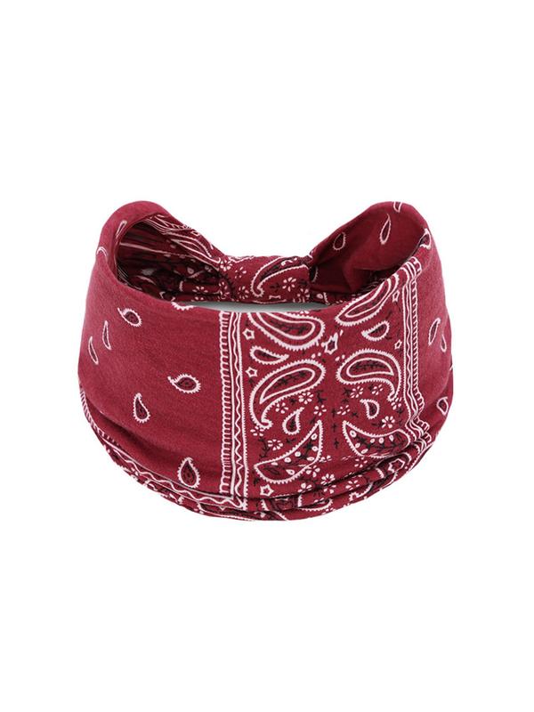 Bohemian Style Paisley Print Headband, Non-slip Wide and Tall Elastic Headband, 2024 Summer Women's Carnival Girls Hair Accessories