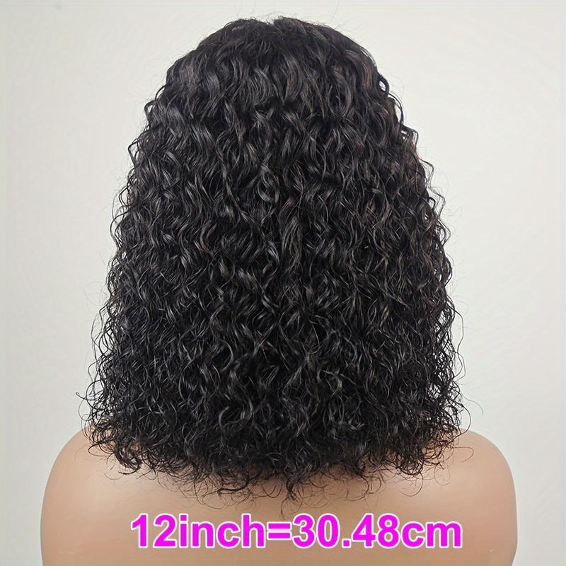 High temperature fiber - elegant deep wave wig, 150% density, ready to wear synthetic wig, dyed and bleached 14 inches, can be styled, glue free 4x4 lace combination,,