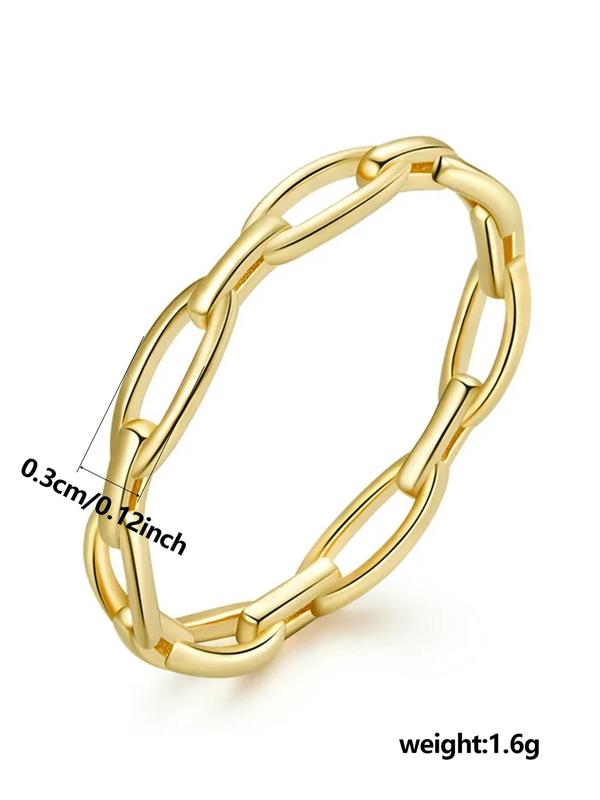 Simple Hollow Out Design Copper Ring, Fashion Accessories for Women for Party, Daily Clothing Decor, Trendy All-match & Exquisite Jewelry for Birthday Gift