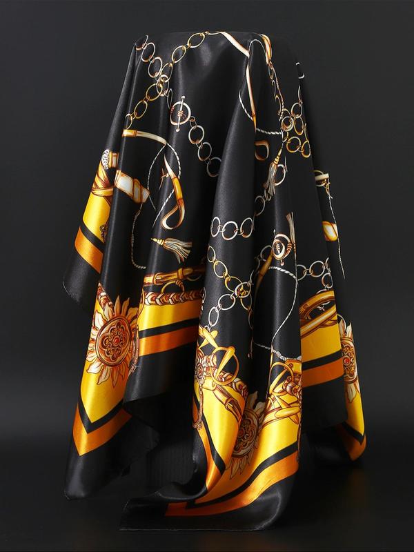 Fashionable Ethnic Pattern Print Square Scarf, Versatile Soft Comfortable Shawl for Women & Men, Casual Versatile Scarf for All Seasons