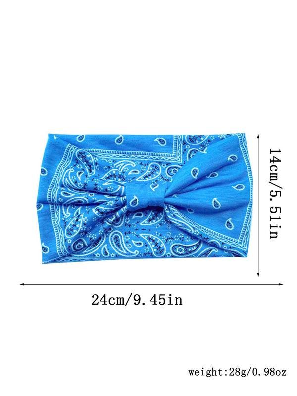 Bohemian Style Paisley Print Headband, Non-slip Wide and Tall Elastic Headband, 2024 Summer Women's Carnival Girls Hair Accessories