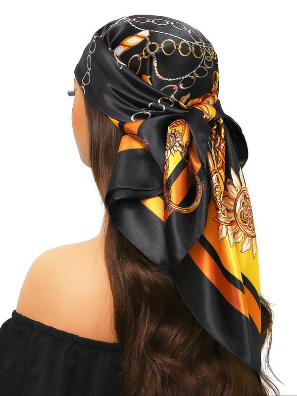 Fashionable Ethnic Pattern Print Square Scarf, Versatile Soft Comfortable Shawl for Women & Men, Casual Versatile Scarf for All Seasons